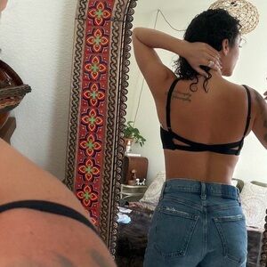 Capezio black strappy dance sports bra